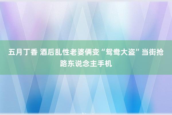 五月丁香 酒后乱性　老婆俩变“鸳鸯大盗”当街抢路东说念主手机