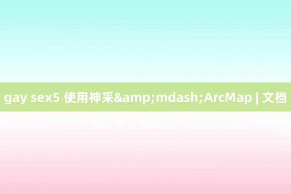 gay sex5 使用神采&mdash;ArcMap | 文档