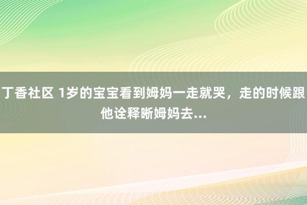 丁香社区 1岁的宝宝看到姆妈一走就哭，走的时候跟他诠释晰姆妈去...