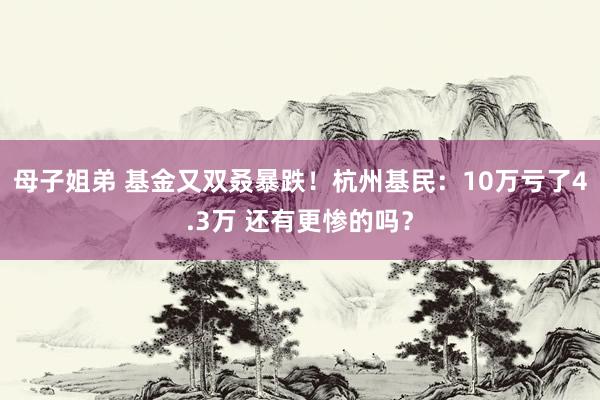 母子姐弟 基金又双叒暴跌！杭州基民：10万亏了4.3万 还有更惨的吗？