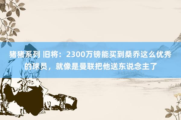 猪猪系列 旧将：2300万镑能买到桑乔这么优秀的球员，就像是曼联把他送东说念主了